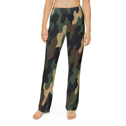 Camouflage Kids Lounge Pants - Comfortable Playwear, Perfect for Relaxation, Sleepovers, Movie Nights, Gifts for Young Adventurers - TRV