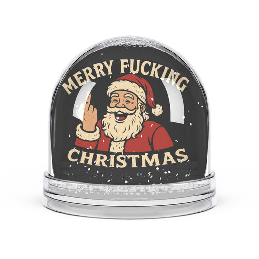 Humorous Christmas Snow Globe, Festive Holiday Décor, Santa Snow Globe, Unique Gift for Friends, Funny Christmas Décor - TRV