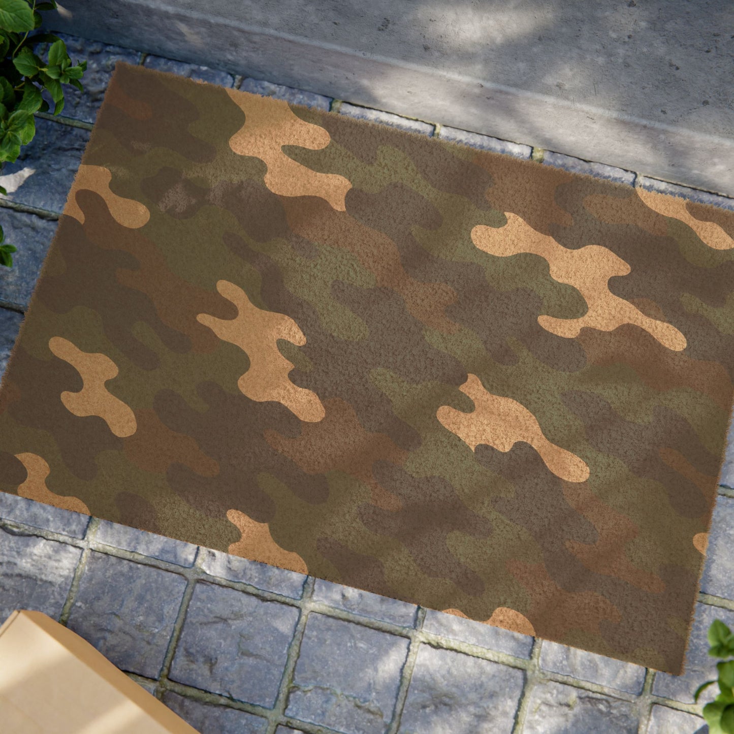 Camo Doormat | Outdoor Entrance Mat | Rustic Home Decor | Military Style Welcome Mat | Unique Gift for Veterans | Camouflage Rug - TRV