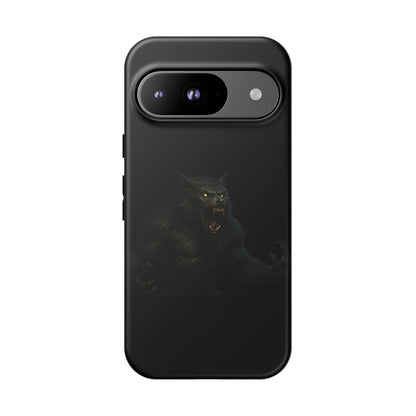 Werewolf Phone Case, Tough Cases, Black Panther Design, Gift for Animal Lovers, Phone Accessories, Fierce Phone Protection - TRV