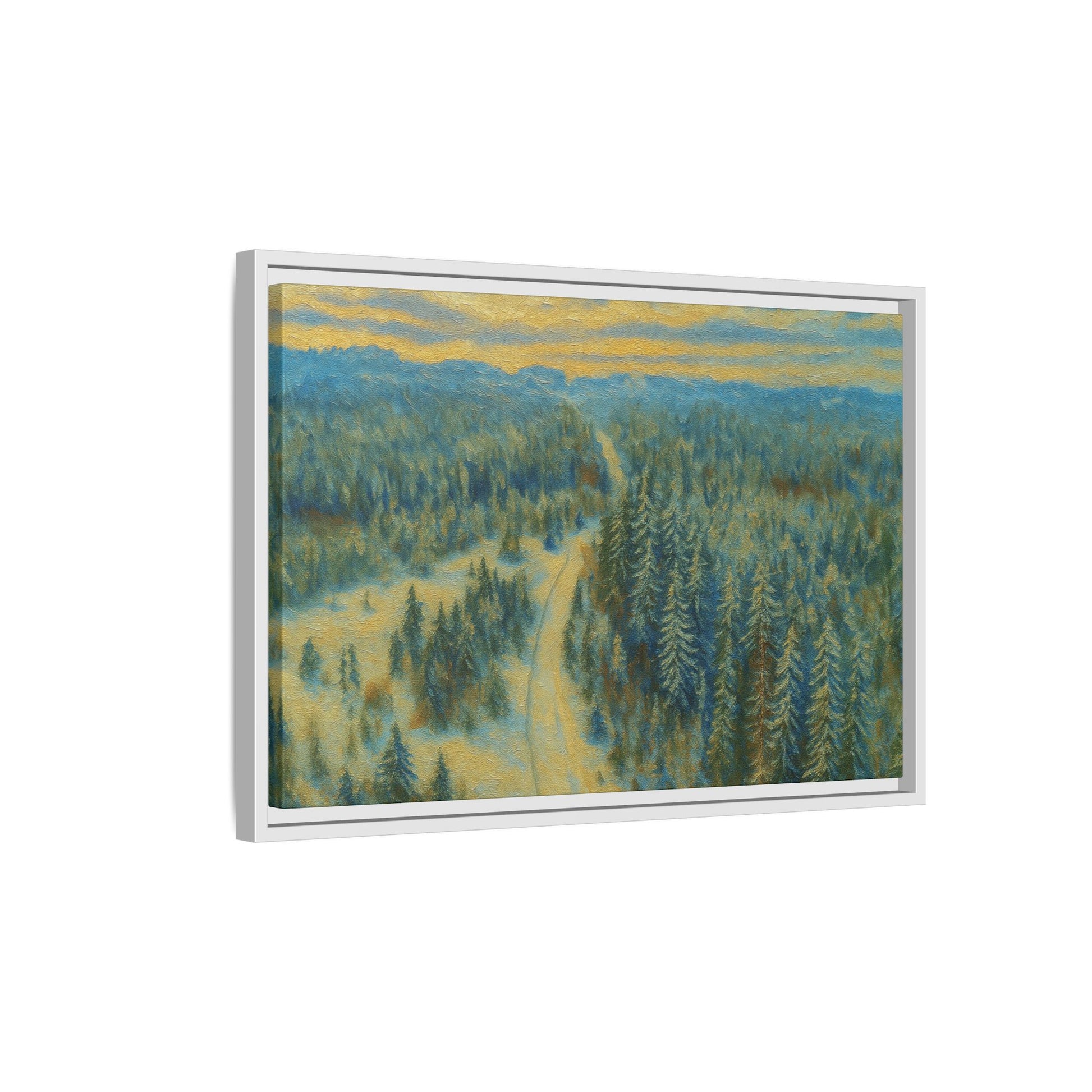 Framed Matte Canvas Art Print, Tranquil Forest Landscape, Home Decor for Nature Lovers, Wall Art for Living Room, Gift for Art Enthusiasts - TRV