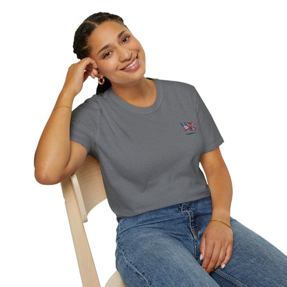 Patriotic Unisex Softstyle T-Shirt, American Flag Tee, USA Pride Shirt, Perfect for Independence Day, Casual Wear - TRV