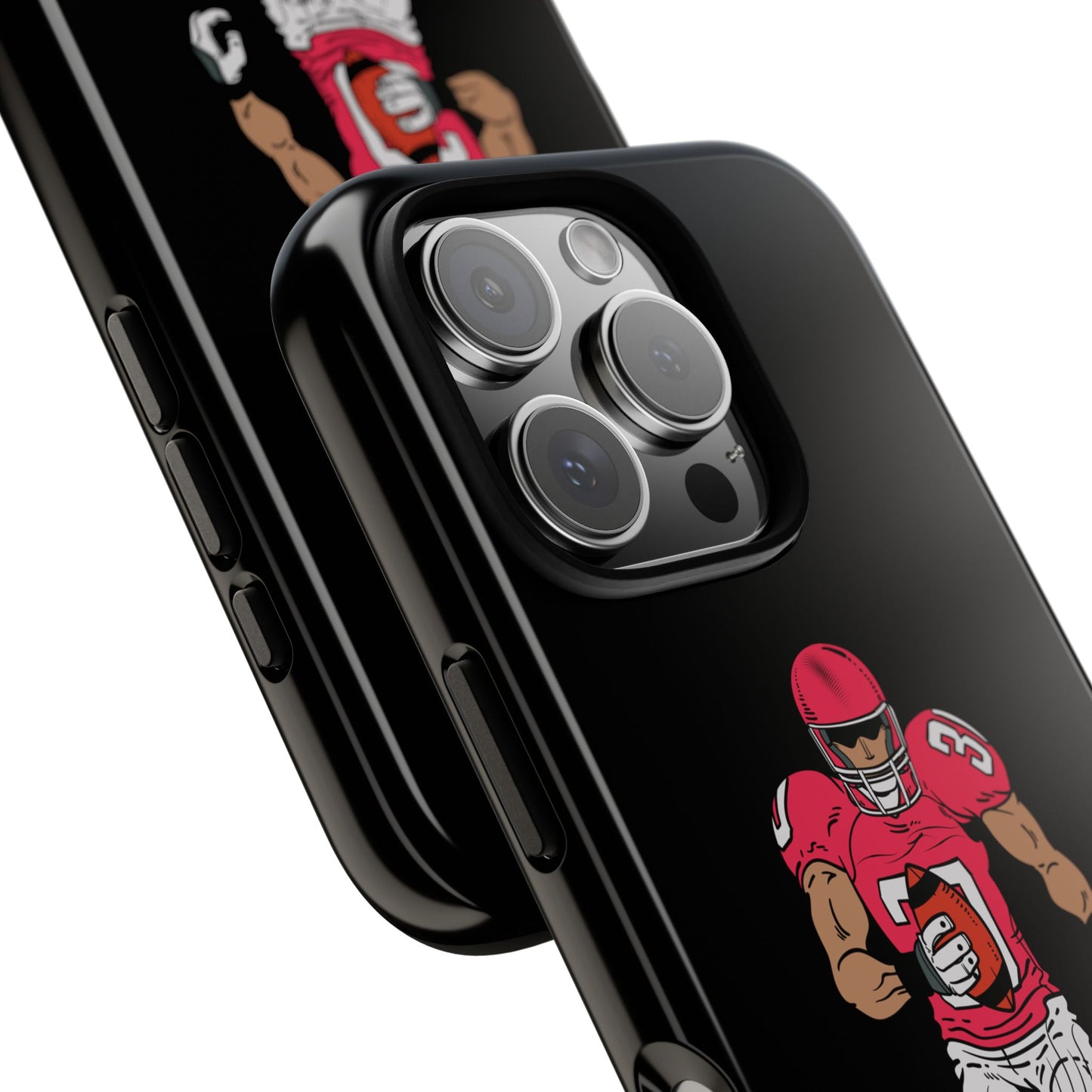 Football Player Tough Phone Case – Protective Black Sports iPhone Case