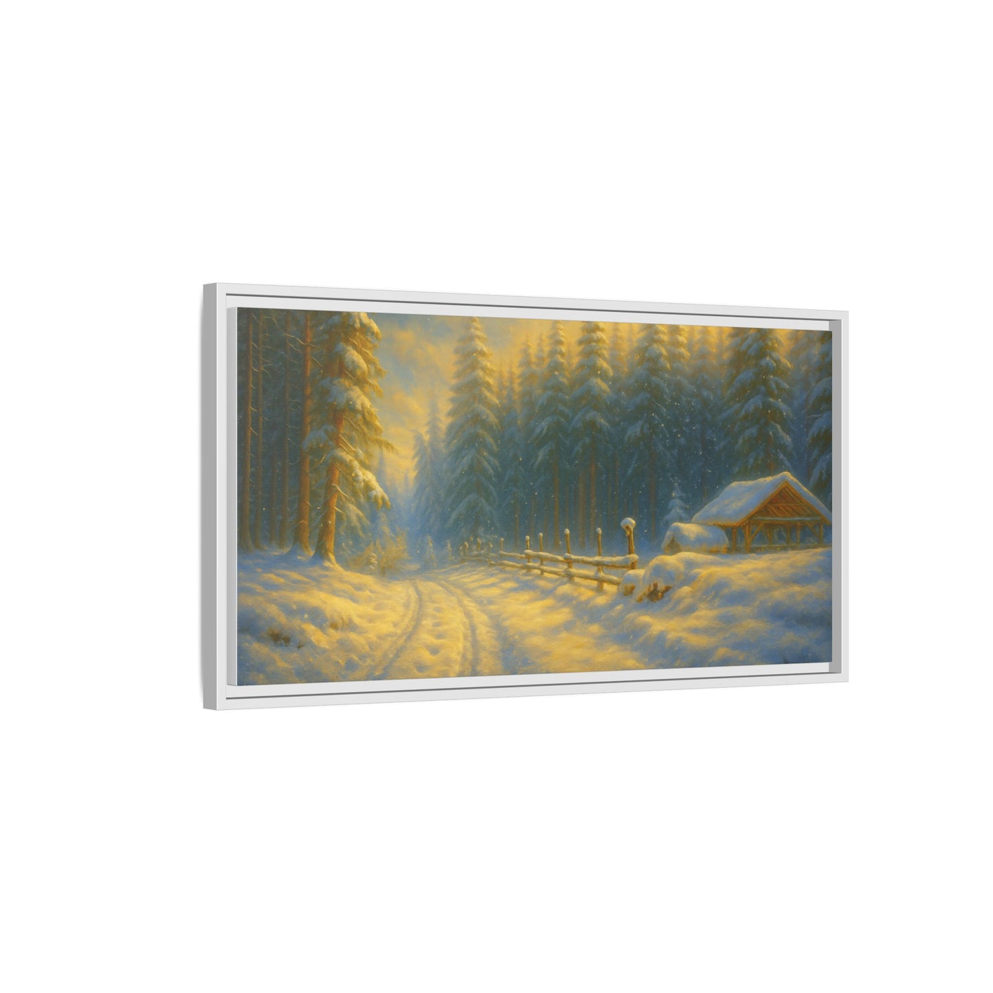 Wall Art Print, Winter Cabin Decor, Nature Scene, Holiday Gift, Cabin Vibes, Christmas Decoration, Matte Canvas, Framed - TRV