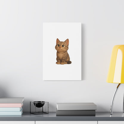 Adorable Cat Canvas Art, Cute Cat Wall Decor, Pet Lover Gift, Nursery Wall Art, Animal Print, Modern Home Decor - TRV