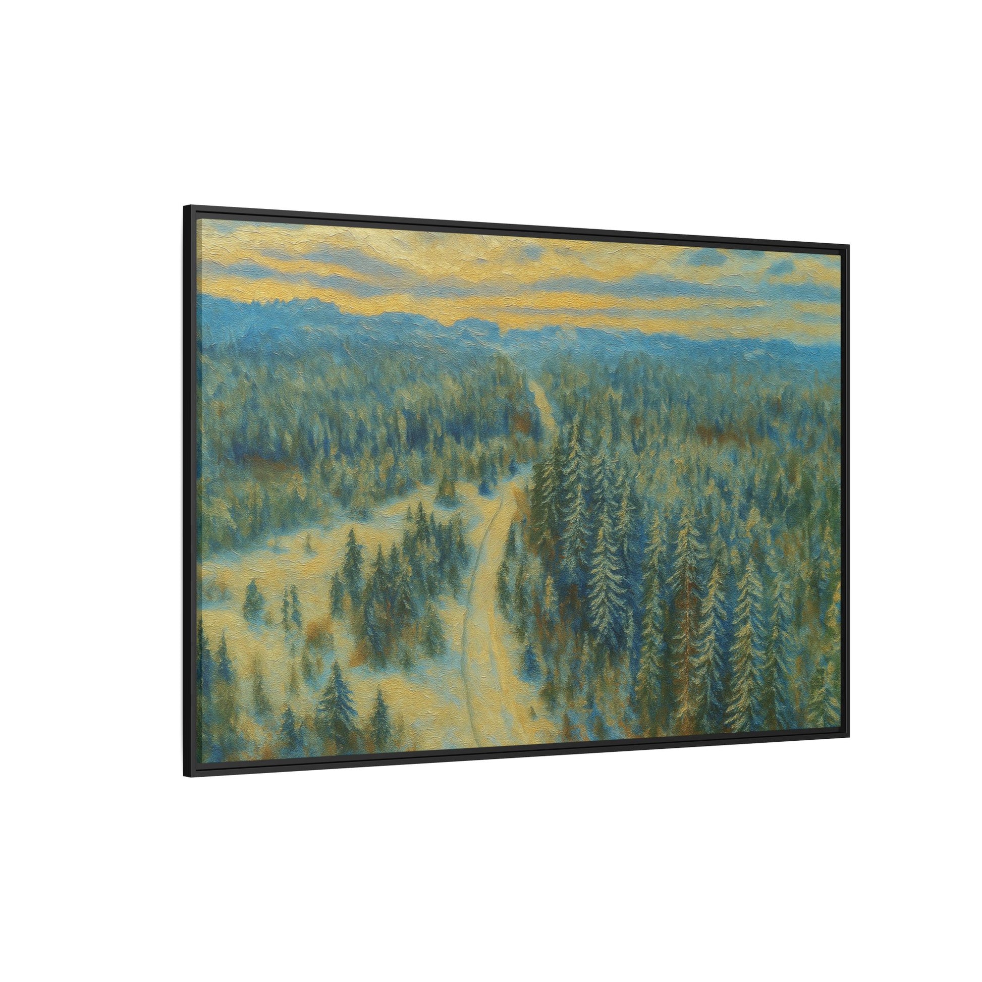 Framed Matte Canvas Art Print, Tranquil Forest Landscape, Home Decor for Nature Lovers, Wall Art for Living Room, Gift for Art Enthusiasts - TRV