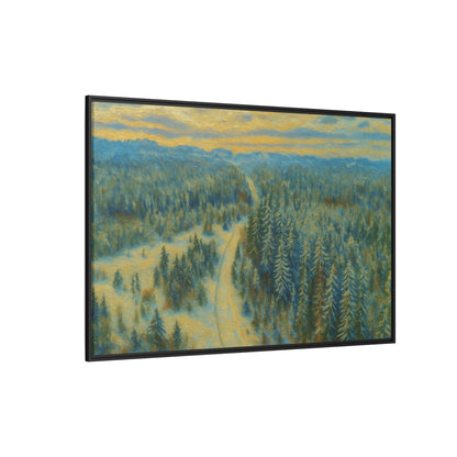 Framed Matte Canvas Art Print, Tranquil Forest Landscape, Home Decor for Nature Lovers, Wall Art for Living Room, Gift for Art Enthusiasts - TRV