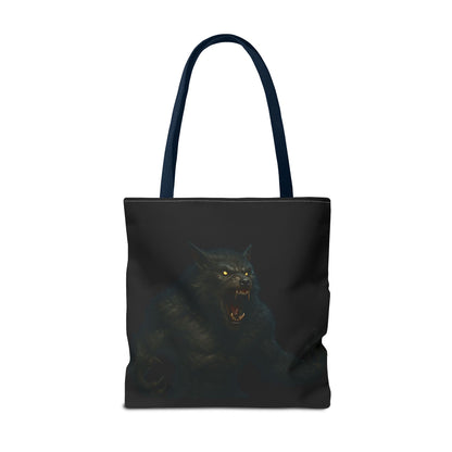 Fierce Werewolf Tote Bag, Halloween Accessories, Dark Art Tote, Animal Lover Gift, Geeky Shopping Bag - TRV