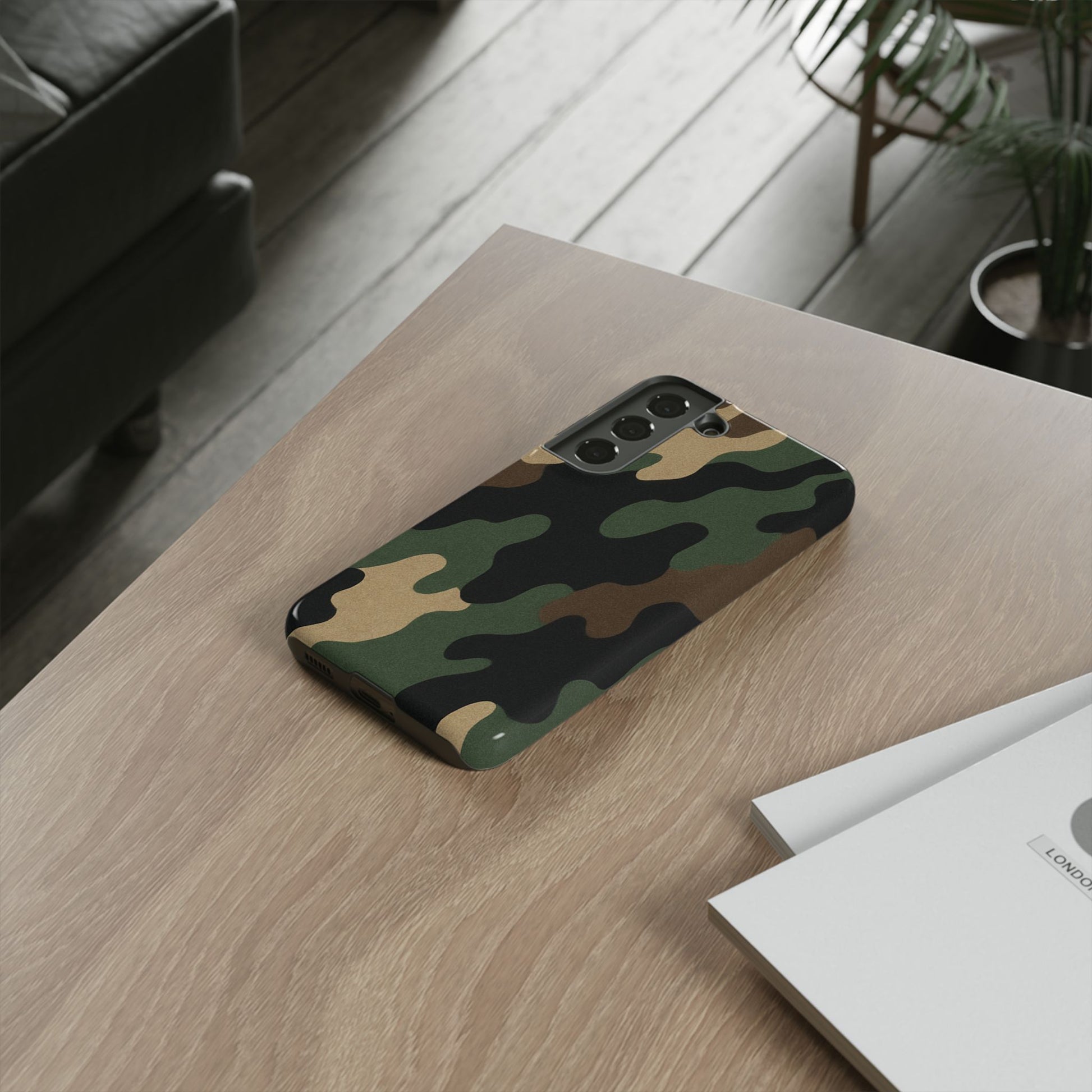 Camouflage Phone Case, Tough Phone Cover, Military Style Accessory, Protective Case for Men, Gifts for Soldiers - TRV