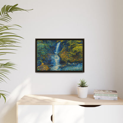 Framed Canvas Art, Majestic Van Gogh Style Waterfall Landscape Wall Decor, Nature Lover Gift, Home Office Artwork, Living Room Decoration - TRV