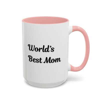 World's Best Mom Accent Coffee Mug - 11oz & 15oz - Perfect Gift for Mother's Day