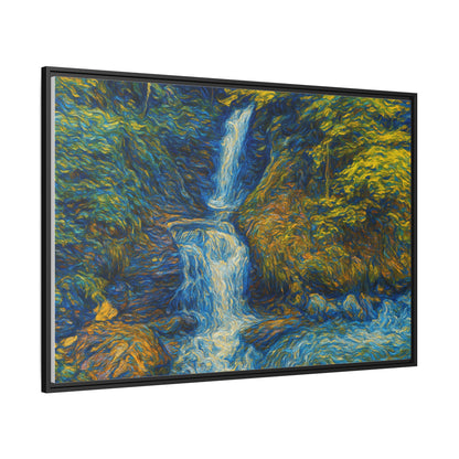 Framed Canvas Art, Majestic Van Gogh Style Waterfall Landscape Wall Decor, Nature Lover Gift, Home Office Artwork, Living Room Decoration - TRV