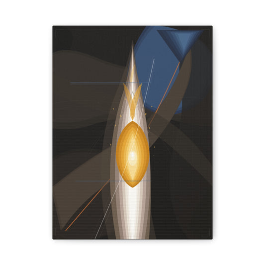 Abstract geometric flame design on matte stretched canvas, 1.25-inch thickness, by Printify, showcasing modern wall art artwork.