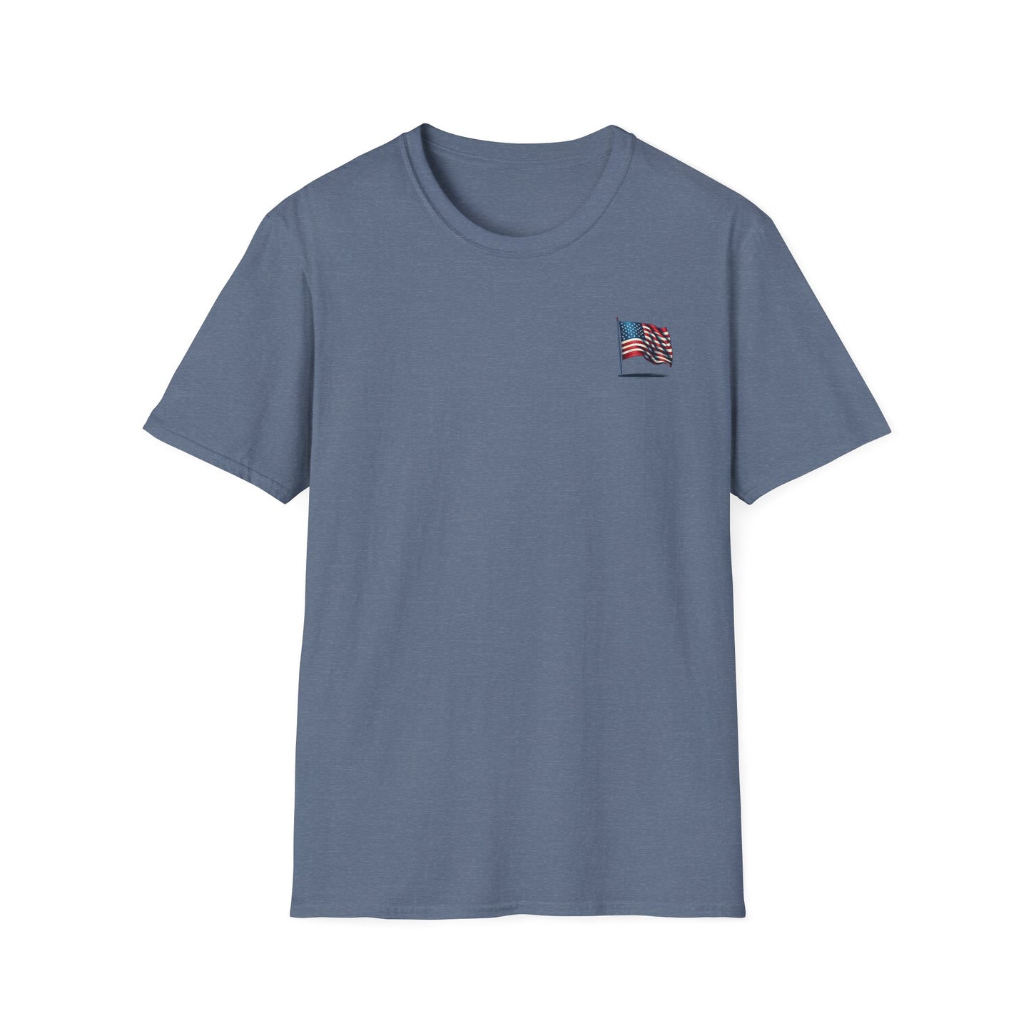 Patriotic Unisex Softstyle T-Shirt, American Flag Tee, USA Pride Shirt, Perfect for Independence Day, Casual Wear - TRV