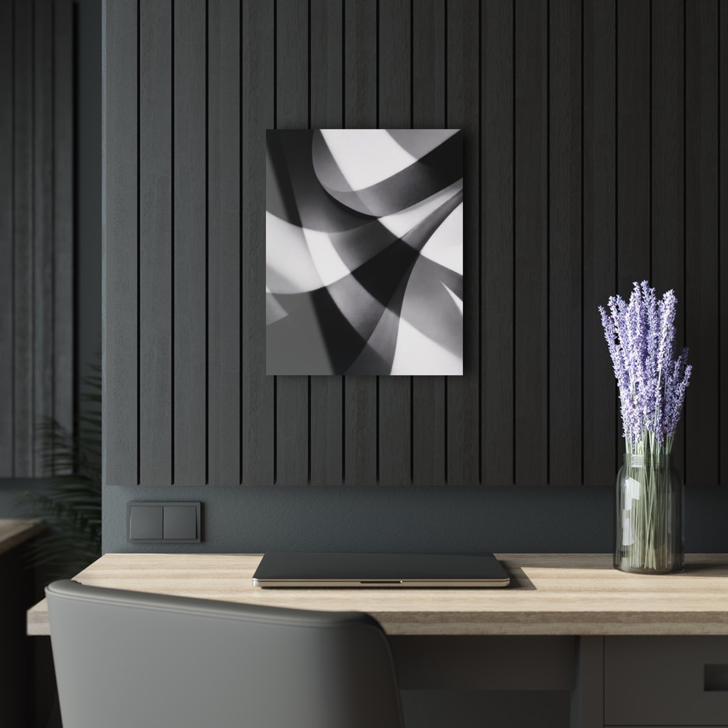 Abstract Black and White Geometric Acrylic Print | Wall Art French Cleat Hanging