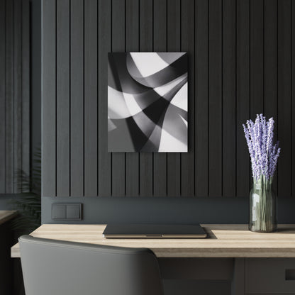 Abstract Black and White Geometric Acrylic Print | Wall Art French Cleat Hanging