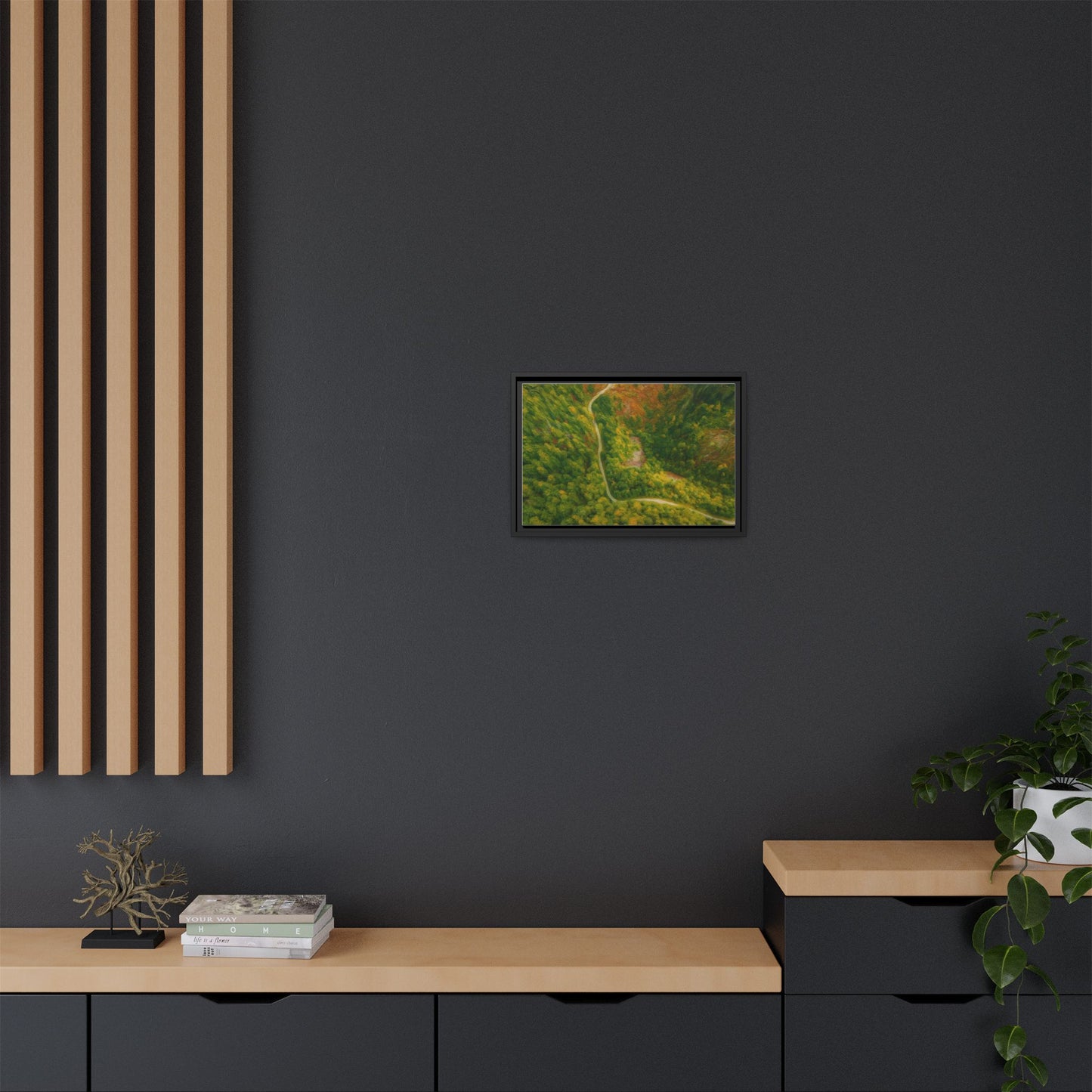 Framed Nature Canvas Art Print, Vibrant Forest Wall Decor, Abstract Landscape Artwork, Home Decoration, Gift for Nature Lovers - TRV