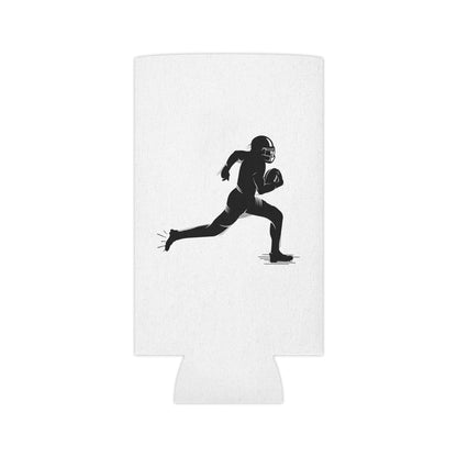 Football Player Can Cooler – Running Ball Carrier Beverage Koozie