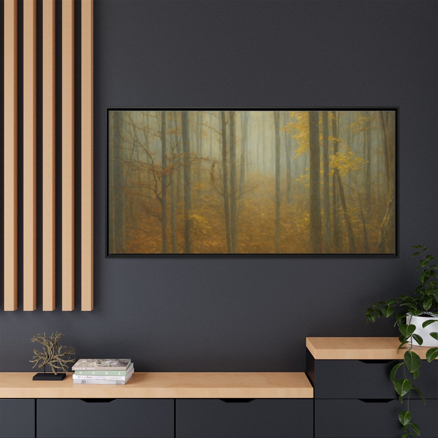 Framed Matte Canvas Art | Serenity in the Forest | Nature Wall Decor, Home Gallery, Cozy Living Room, Gift for Nature Lovers - TRV