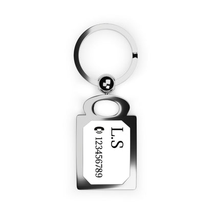 Engraved Rectangle Photo Keyring - TRV