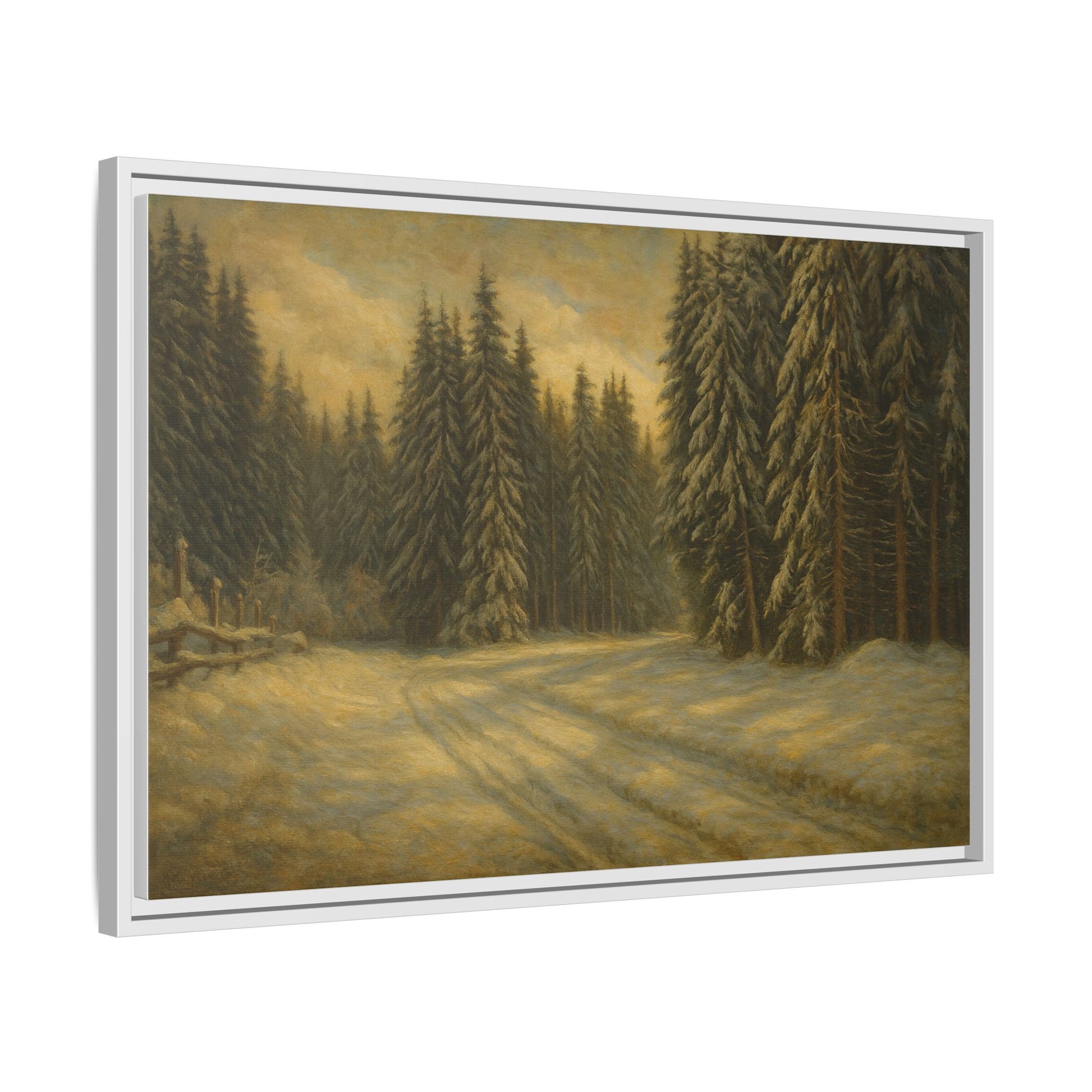 Framed Matte Canvas Wall Art - Serene Forest Landscape, Living Room Decor, Nature Print, Home Aesthetic, Gift for Nature Lovers, Wall [...] - TRV