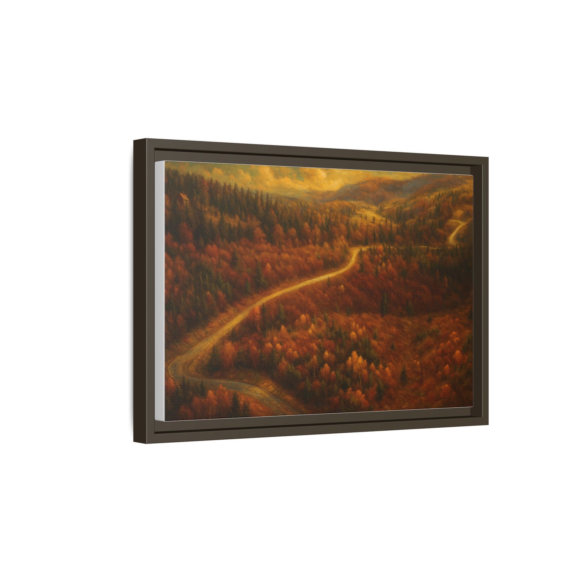 Autumn Landscape Framed Canvas Art, Cozy Home Decor, Warm Fall Vibes, Gift for Nature Lovers, Perfect for Thanksgiving - TRV