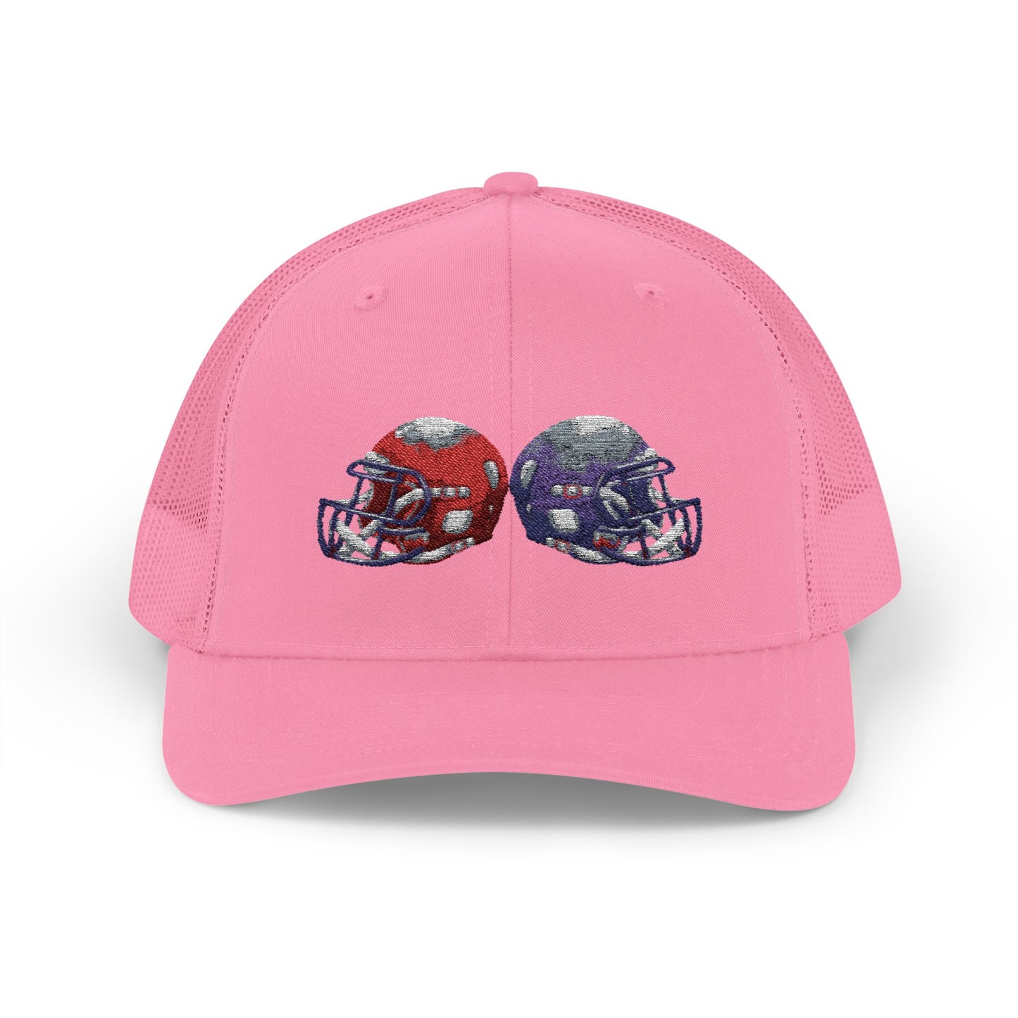 Sporty Snapback Trucker Cap with Football Helmets, Baseball Cap, Outdoor Activity Hat, Gift for Sports Fans, Team Spirit Wear - TRV
