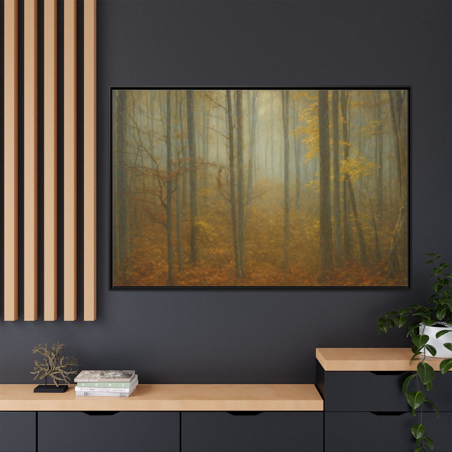 Framed Matte Canvas Art | Serenity in the Forest | Nature Wall Decor, Home Gallery, Cozy Living Room, Gift for Nature Lovers - TRV