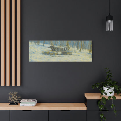 Winter Serenity Canvas Wall Art, Cozy Living Room Decor, Nature Landscape Print, Gift for Art Lovers, Home Decor, Seasonal Artwork - TRV