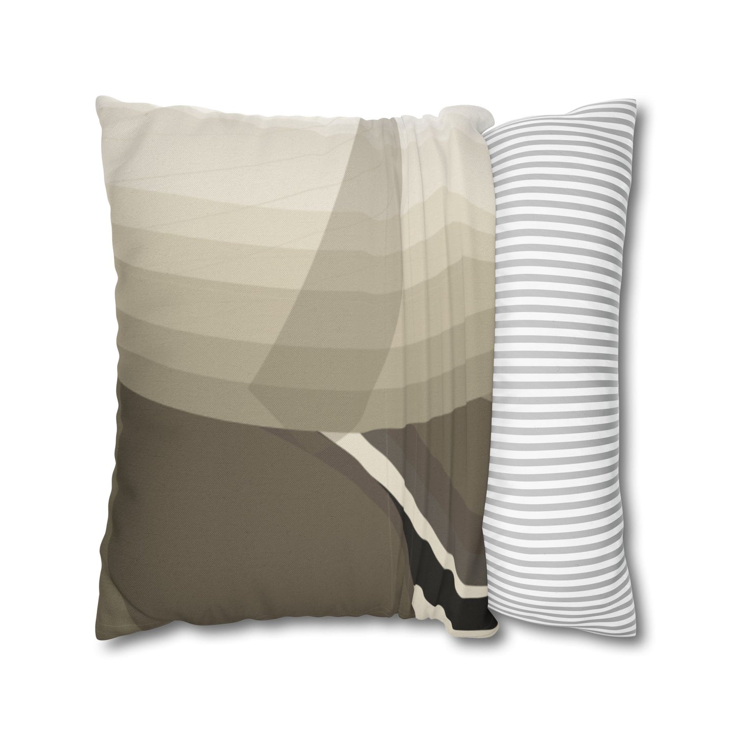 Abstract Neutral Leaf Artwork Pillowcase | Square Pillowcase
