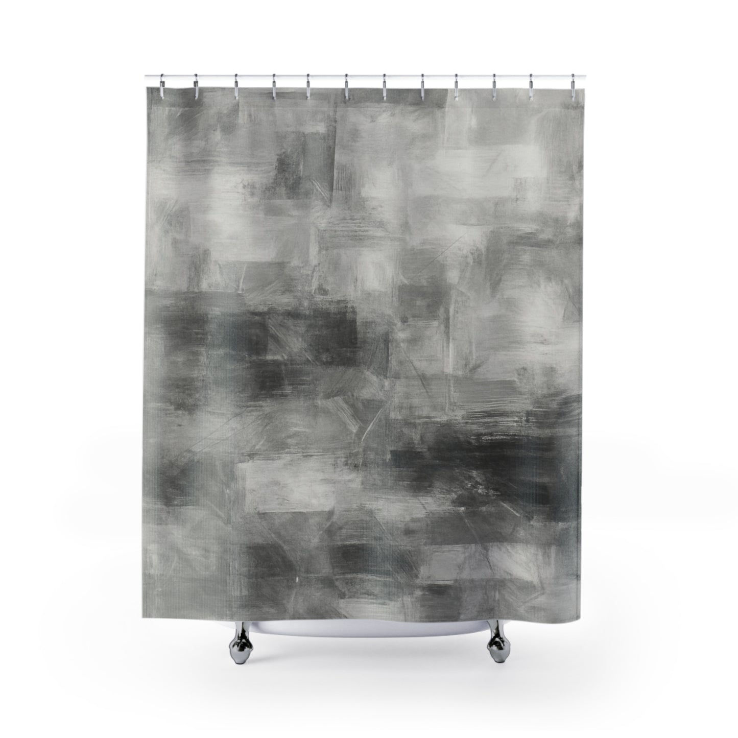 Stylish Abstract Shower Curtain | Modern Bathroom Decor, Unique Home Accessories, Gray Artwork, Gift for Housewarming, Elegant Design - TRV