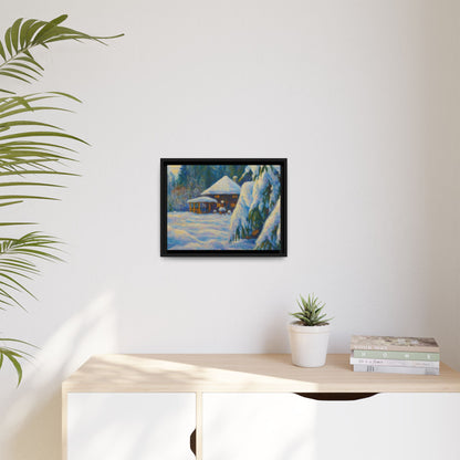 Canvas Art, Winter Scene Home Decor, Seasonal Gift for Art Lovers, Holidays Wall Art, Framed Painting, Matte Print - TRV