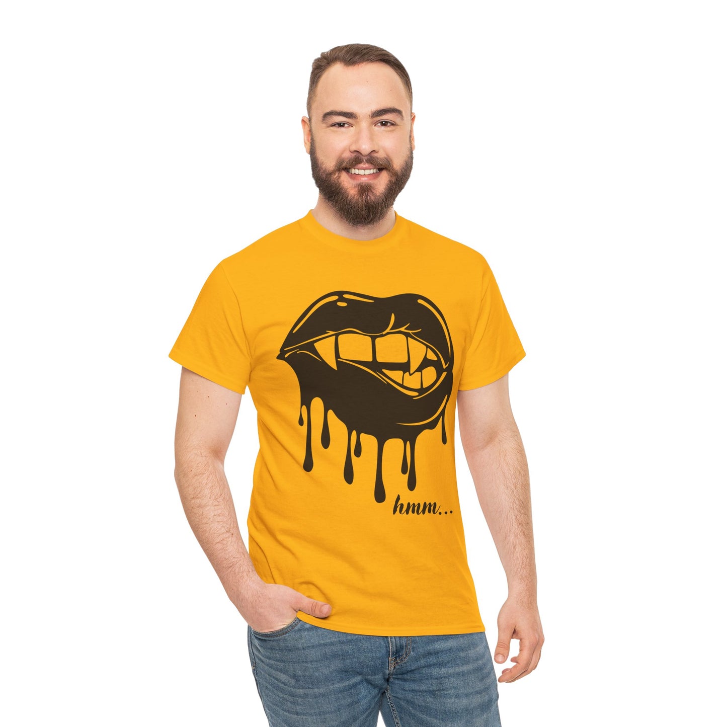 Edgy Graphic Tee - Dripping Lips Design - Unisex Heavy Cotton Tee