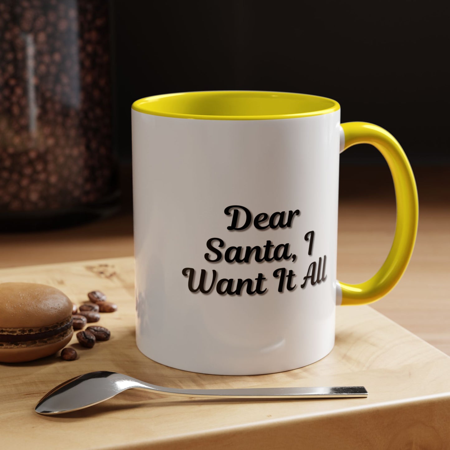 Dear Santa Accent Coffee Mug - Fun Holiday Mug for Christmas Enthusiasts
