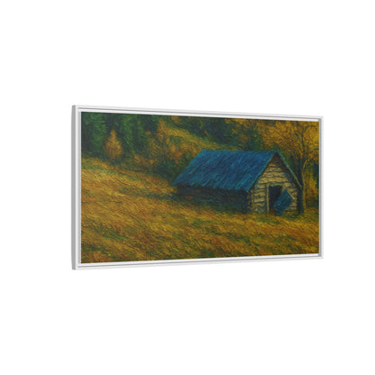 Framed Matte Canvas Print, Rustic Artwork, Farmhouse Decor, Nature Wall Art, Gift for Home, Autumn Decor, Landscape Painting