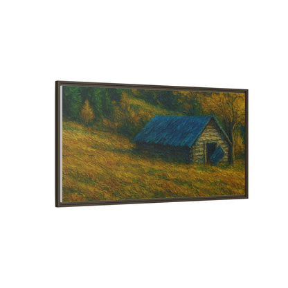 Framed Matte Canvas Print, Rustic Artwork, Farmhouse Decor, Nature Wall Art, Gift for Home, Autumn Decor, Landscape Painting