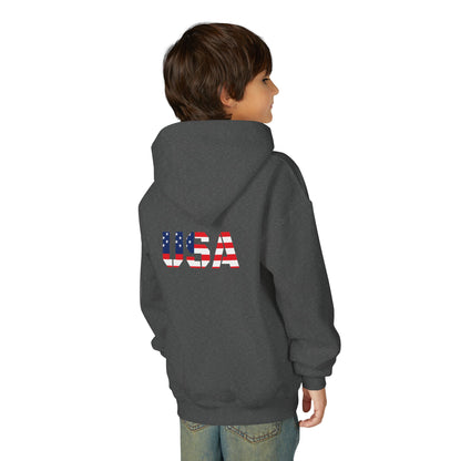 USA Flag Youth Hoodie, Youth Sweatshirt, Cool Hoodie for Kids, American Pride Apparel, Comfortable Boys and Girls Sweatshirt