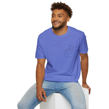 Trendy Unisex Softstyle T-Shirt with Love Hand Gesture Design