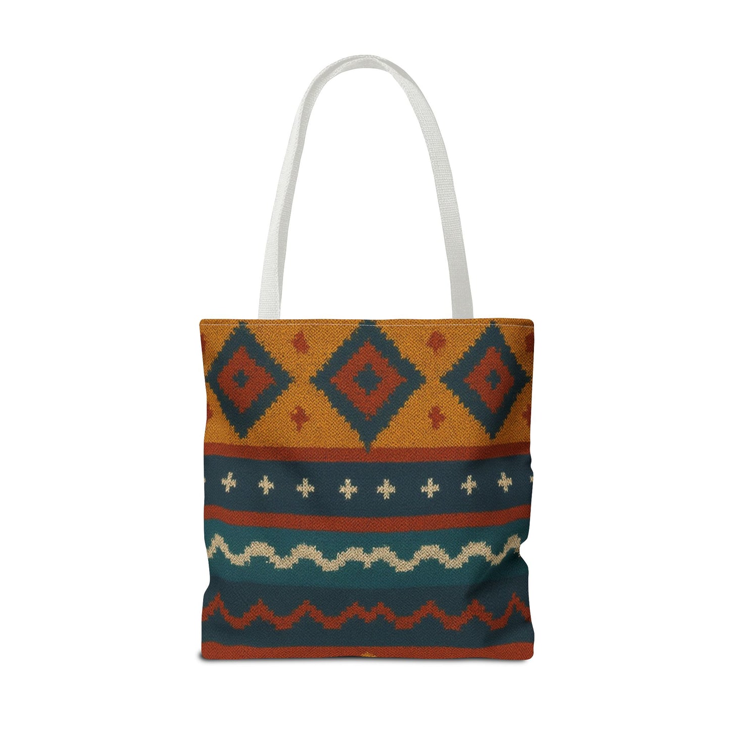 Southwestern Diamond Pattern Tote Bag | Aztec Tribal Geometric Print - TRV
