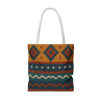 Southwestern Diamond Pattern Tote Bag | Aztec Tribal Geometric Print - TRV
