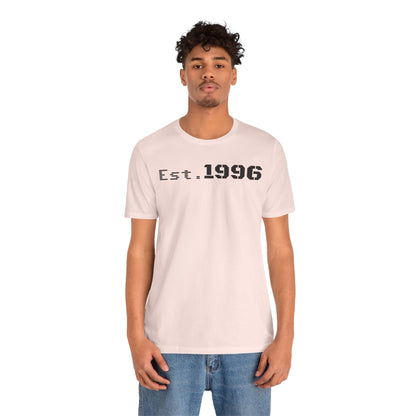 Unisex Jersey Tee - 'Est. 1996' Graphic Shirt, Birthday Gift, Casual Wear, Vintage Style, Retro Fashion, Gift for Him/Her - TRV