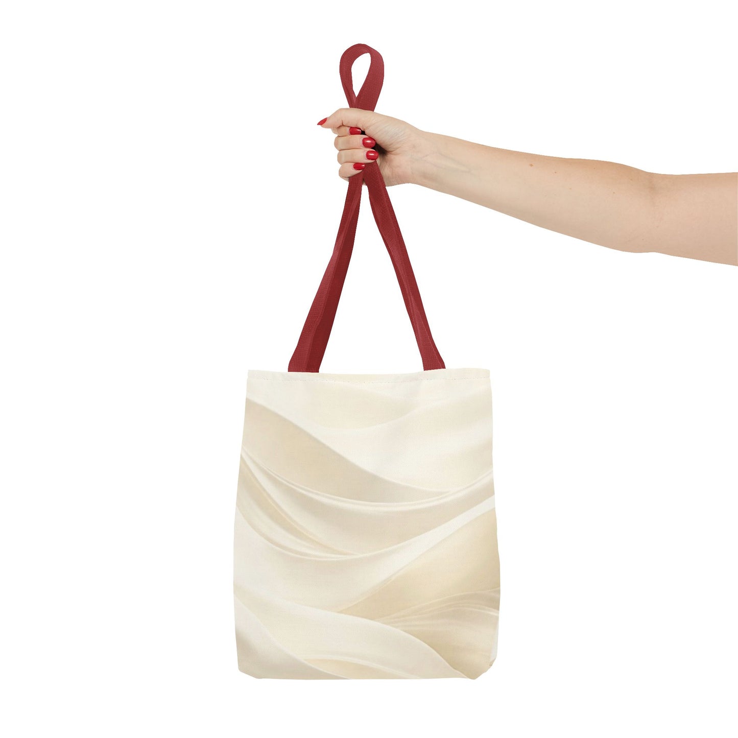 Cream Abstract Waves Tote Bag | Neutral Swirl Pattern