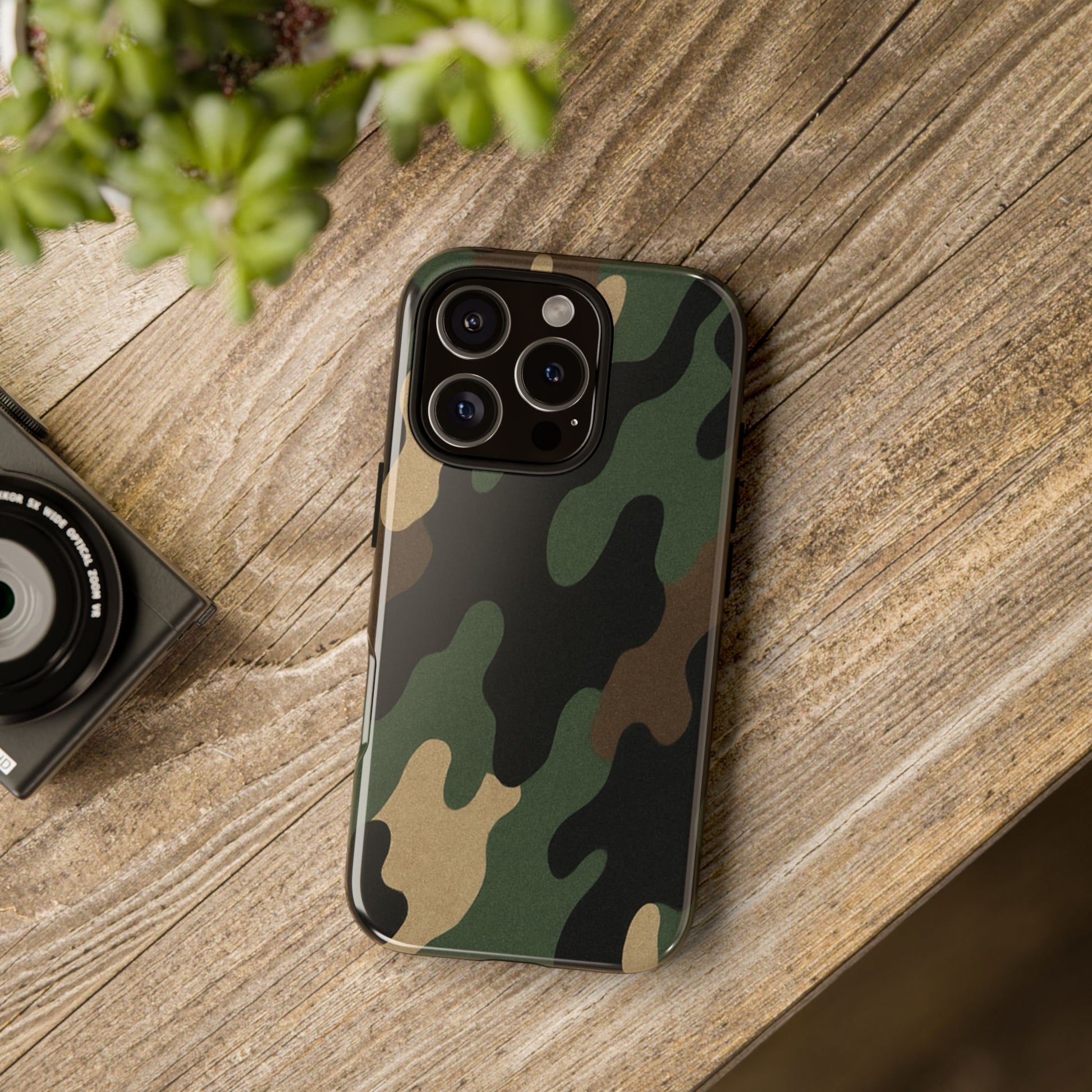 Camouflage Phone Case, Tough Phone Cover, Military Style Accessory, Protective Case for Men, Gifts for Soldiers - TRV