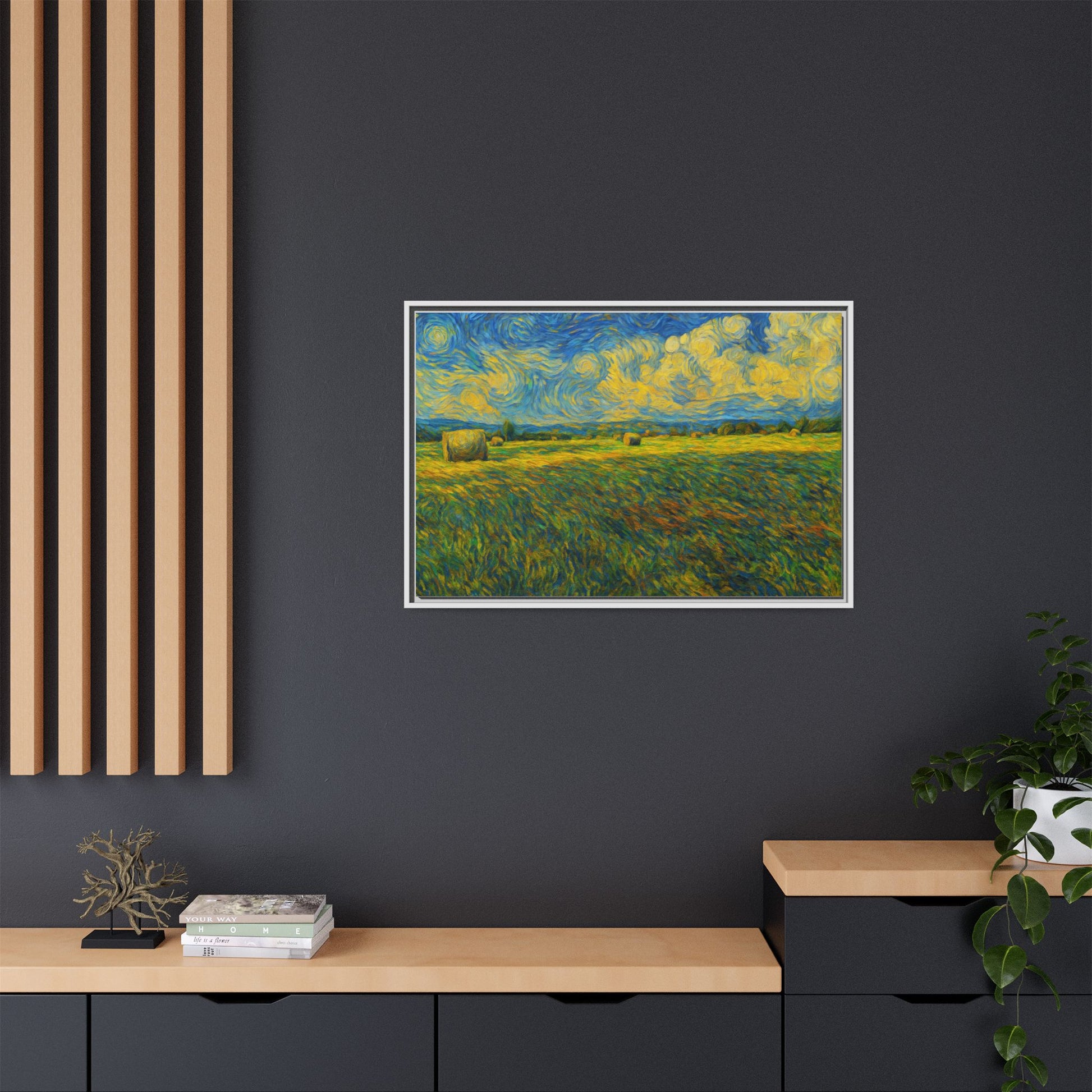 Landscape Matte Canvas, Framed (Multi-color) - TRV