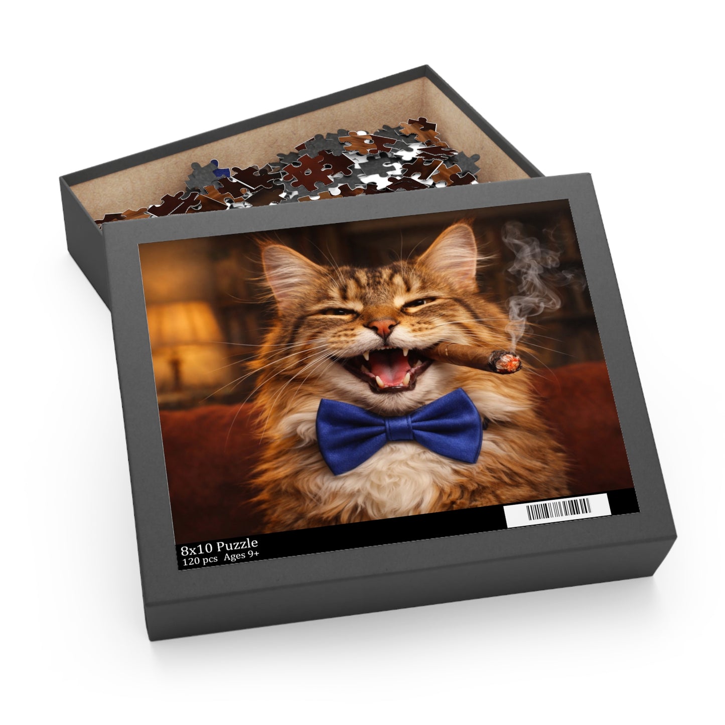 Laughing Cat with Cigar and Blue Bow Tie Puzzle