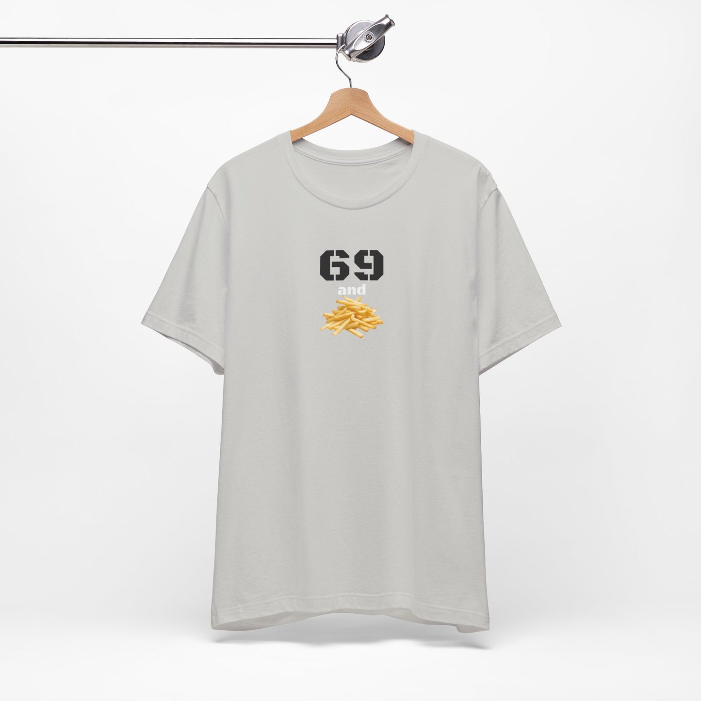 Funny 69 And French Fries Graphic Tee, Casual Humor Shirt, Cute Gift, Stylish Graphic Top, Unisex Quirky T-Shirt, Everyday Wear