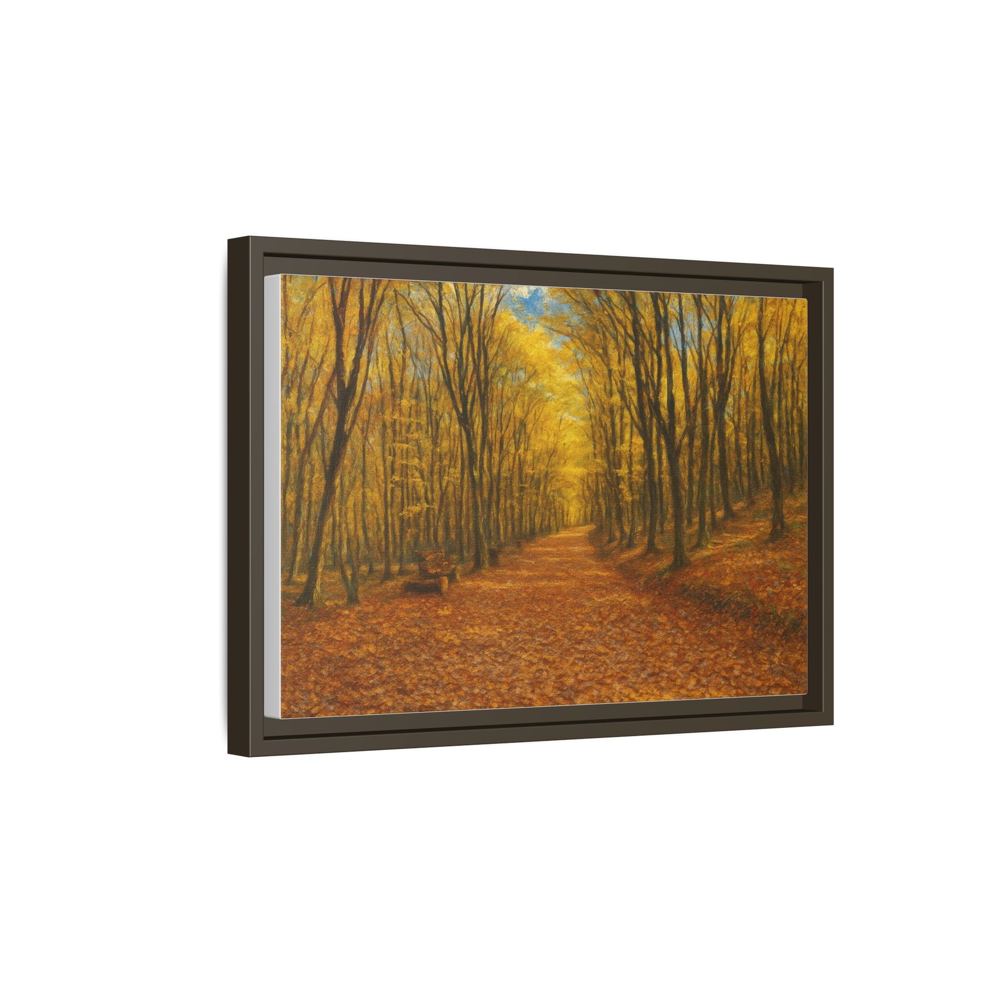 Autumn Forest Framed Canvas Art, Cozy Wall Decor, Nature Inspired Gift, Fall Home Accent, Perfect for Thanksgiving - TRV