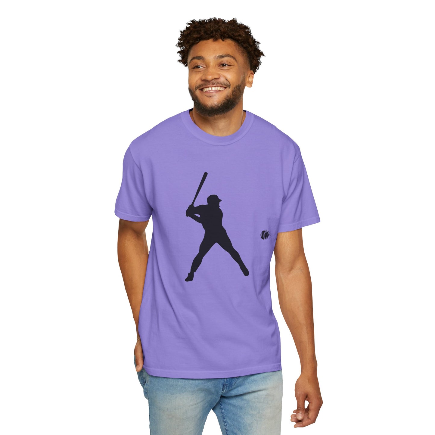 Unisex Baseball Silhouette Tee, Casual Wear, Sports Fan Apparel, Gift for Athletes, Summer Outing Outfit, Soft Cotton Shirt