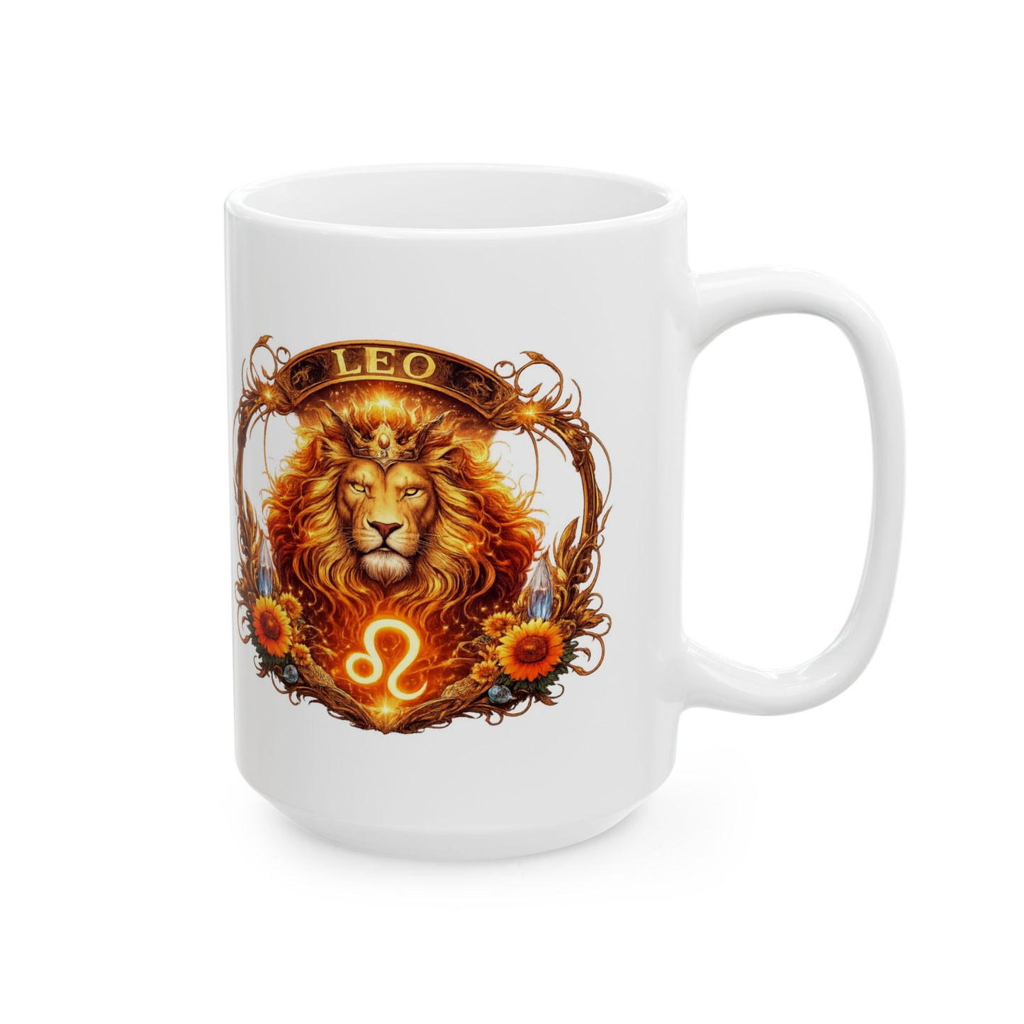 Leo Zodiac Sign Illustration Mug | Ceramic Coffee Cup