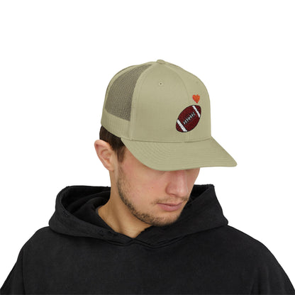 Football Love Snapback Trucker Cap, Sports Hat, Gift for Sports Fans, Casual Wear, Outdoor Activities - TRV